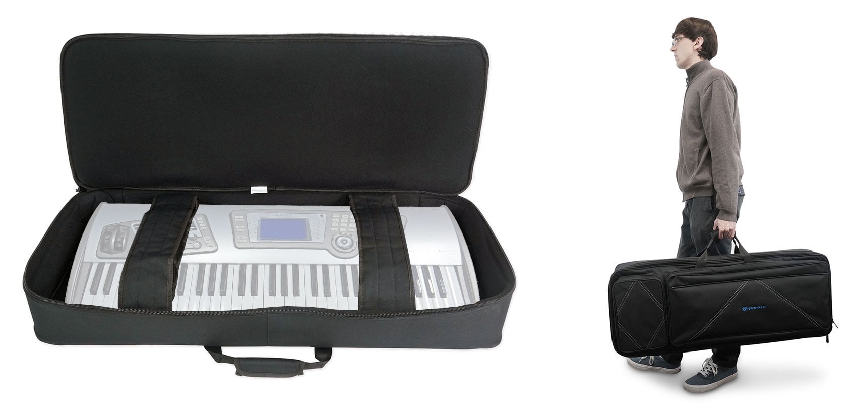 Alesis Rockville BEST BAG 49 Padded Rigid Keyboard Gig Bag Case for Alesis FUSION 6HD 