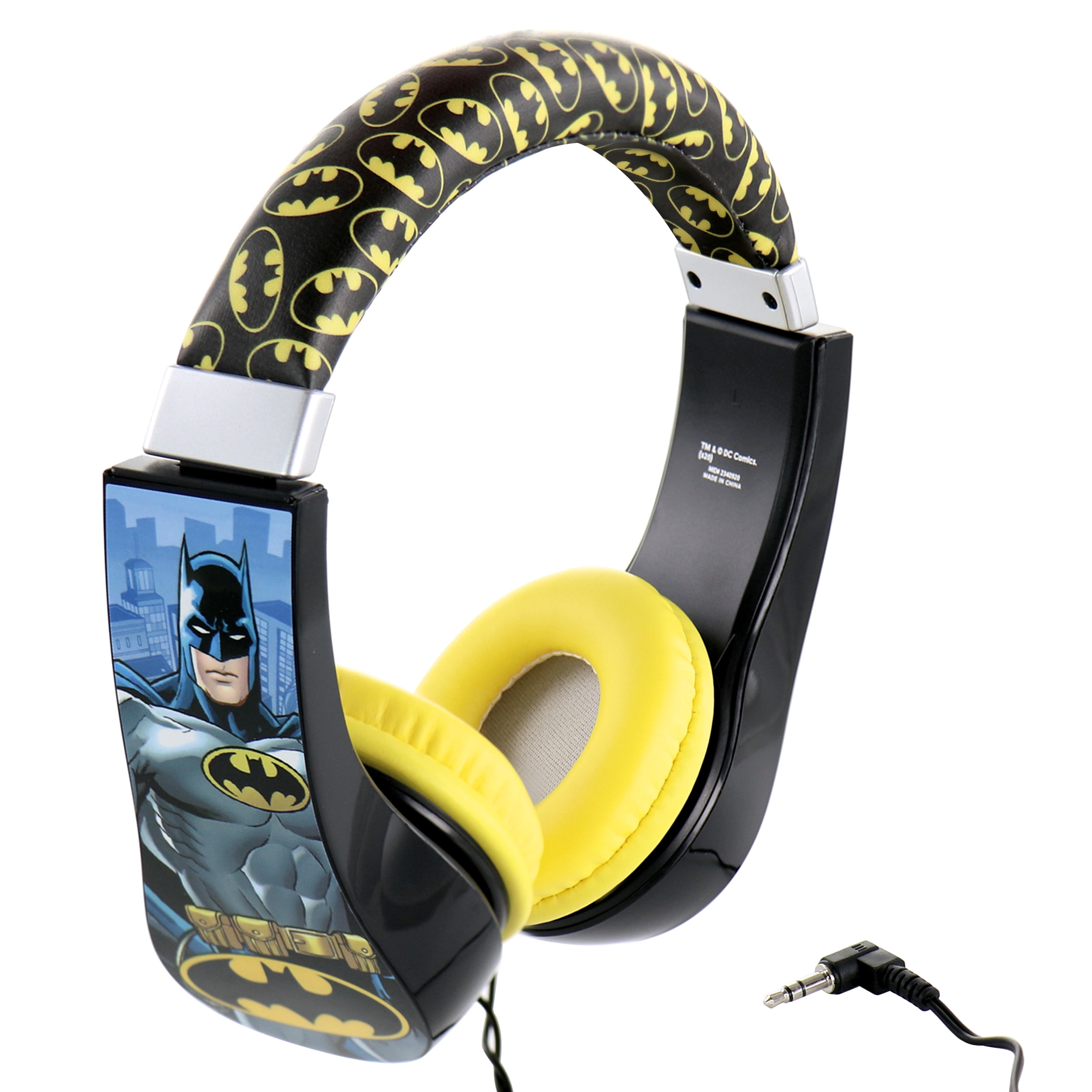 Batman Kids Friendly Cushioned Headphones with Volume Limiter 