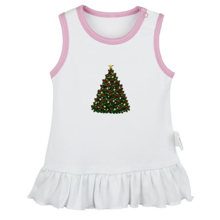 

Nature Fir Tree Pattern Dresses For Baby Newborn Babies Skirts Infant Princess Dress 0-24M Kids Graphic Clothes (White Sleeveless Dresses 6-12 Months)