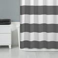 thumbnail image 5 of Zenna Home Regatta Stripe Fabric Shower Curtain, 70" x 72", Gray and White, 5 of 7