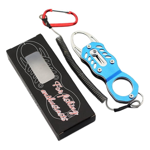 Stainless Steel Fish Lip Gripper Tool, Corrosion-Resistant Fishing Accessory with Lanyard, Portable Multi-Function Grip Controller for Saltwater Freshwater Catch Release
