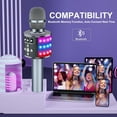 thumbnail image 3 of Intexca Microphone de Karaoké Bluetooth, Micro Sans Fil 4-en-1 avec Lumières DEL pour Enfants et Adultes, 3 of 5