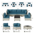 thumbnail image 5 of Amopatio 7 Pieces Patio Conversation Set, Outdoor Sectional PE Rattan Wicker Furniture Seat,Peacock Blue, 5 of 8