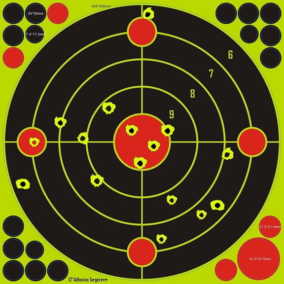 Atflbox 50pcs 12x12" Paper Target Splatter Paper Shooting Target, Stick Splatter Reactive Targets