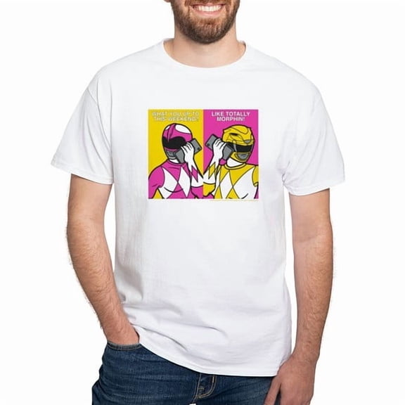 CafePress - Power Rangers On Their Cell Ph Men's Value T Shirt - Men's Classic Cotton T-Shirts