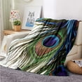 thumbnail image 2 of Peacock Feather Blanket Gifts for Women Kids Girls Super Soft Comfortable Plush Throw Blanket Bedroom Bed Sofa Chair Birthday Christmas Decor Colorful 50"x60", 2 of 6