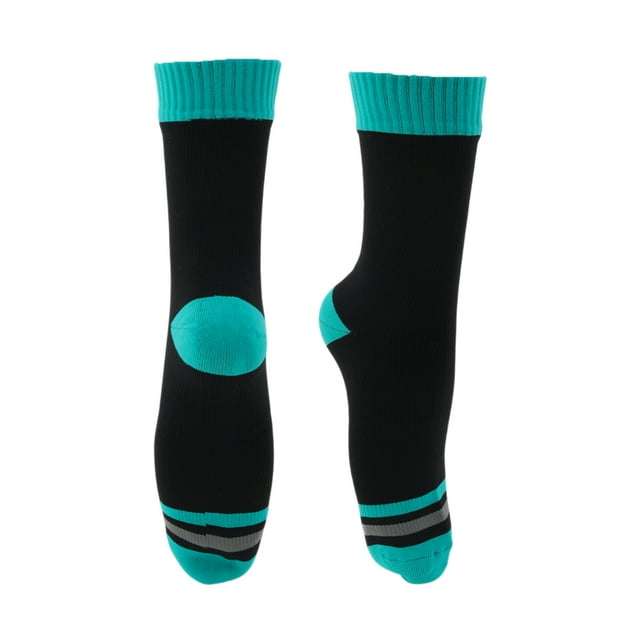 Calcetines de ciclismo únicos, impermeables, transpirables, anti-fricción, azul y negro, tamaño XL(47-50), 1 par, patrón a rayas