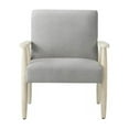 thumbnail image 3 of Alton  Armchair  Gray/Cream  Linen  Upholstered  Square  Arms, 3 of 9