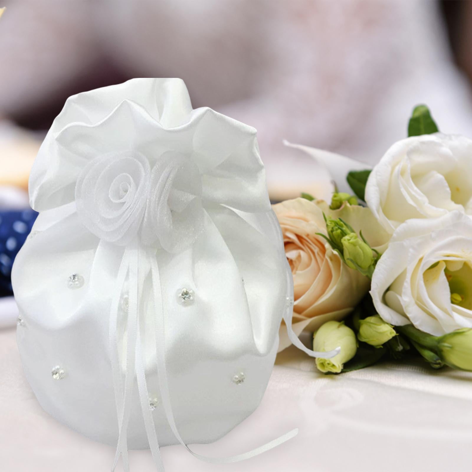 Satin Bridal Bag, Wedding Drawstring Exquisite Chic Handbag
