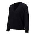 thumbnail image 5 of BODOAO Women's Button Down V Neck Long Sleeve Soft Knit Cardigan Sweater Women's Ice Linen Loose Thin V Neck Long Sleeve Cardigan Black M, 5 of 9