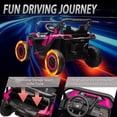 thumbnail image 6 of Xuanlur 24V 7AH 2 Seater Ride on Toys for Big Kids w/ 20" Large Seat, Remote Control, Bluetooth, 2X200W Powerful Motors, MP3, Lights, Power Car Wheels for Boys Girls, Pink, 6 of 7