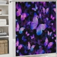 thumbnail image 6 of Awypu Shower Curtain Waterproof Multiple Sizes Fantasy Watercolor Style Butterflies White, 6 of 7
