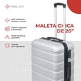 thumbnail image 3 of Maleta chica Travel Elite 20 pulgadas con Candado Medidas 56 cm x 36 cm x 22 cm Soporta 10 kg Gris Unitalla, 3 of 9