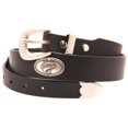 thumbnail image 2 of 35mm Tapered Dark Brown Latigo Leather Belt With Large Mouth Bass Concho, 2 of 4