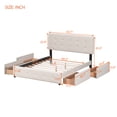 thumbnail image 3 of Bellemave Queen Size Upholstered Platform Bed with 4 Drawers, Storage Queen Bed Frame with Classic Headboard,Linen Fabric,Save Space Design,Beige, 3 of 13