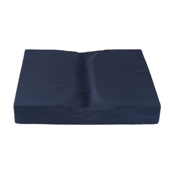 DMI Dual Cut Foam Coccyx Seat Cushion, Supportive Firm Foam for Chairs, Wheel Chairs and Office Chairs, 16 x 18 x 3 inches, Navy