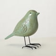 thumbnail image 5 of Americana Art Birds, Set of 6, Statues, Spring Green Colors, Rubbed Tawny Brown Finish, Black Legs, Figurines, Wood and Metal, Detailed, 5 Inches Each, Vintage Primitive Style, 5 of 6