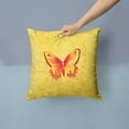 thumbnail image 2 of Carolines Treasures 8857PW1414 Butterfly on Yellow   Canvas Fabric Decorative Pillow 14Hx14W multicolor, 2 of 4