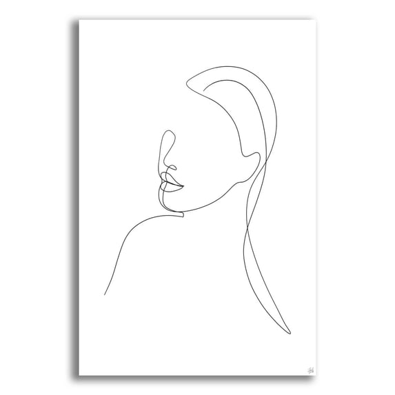 Epic Art 'Line Lady Portrait 1' by Line and Brush, Acrylic Glass Wall Art, 16"x24"