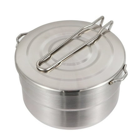 Necvior Steel Lunch Pots With Folding Handle for Outdoor Picnics Cooking