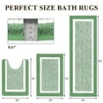 thumbnail image 2 of Findosom 3pcs Bathroom Rugs Set with U-Shaped Mat, Non Slip, Quick Drying, Ultra Soft and Water Absorbent Bath Rug Mat Carpet Machine Washable 20"x32"+20"x59"+U Shape 20"x24" Green, 2 of 7