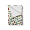 thumbnail image 2 of Village Soft Flannel Fleece Throw Blanket, Little Town Plan with Apartments by the Trees Street Lamps Neighborhood Scene, Cozy Plush for Indoor and Outdoor Use, 50" x 70", Multicolor, by Ambesonne, 2 of 6