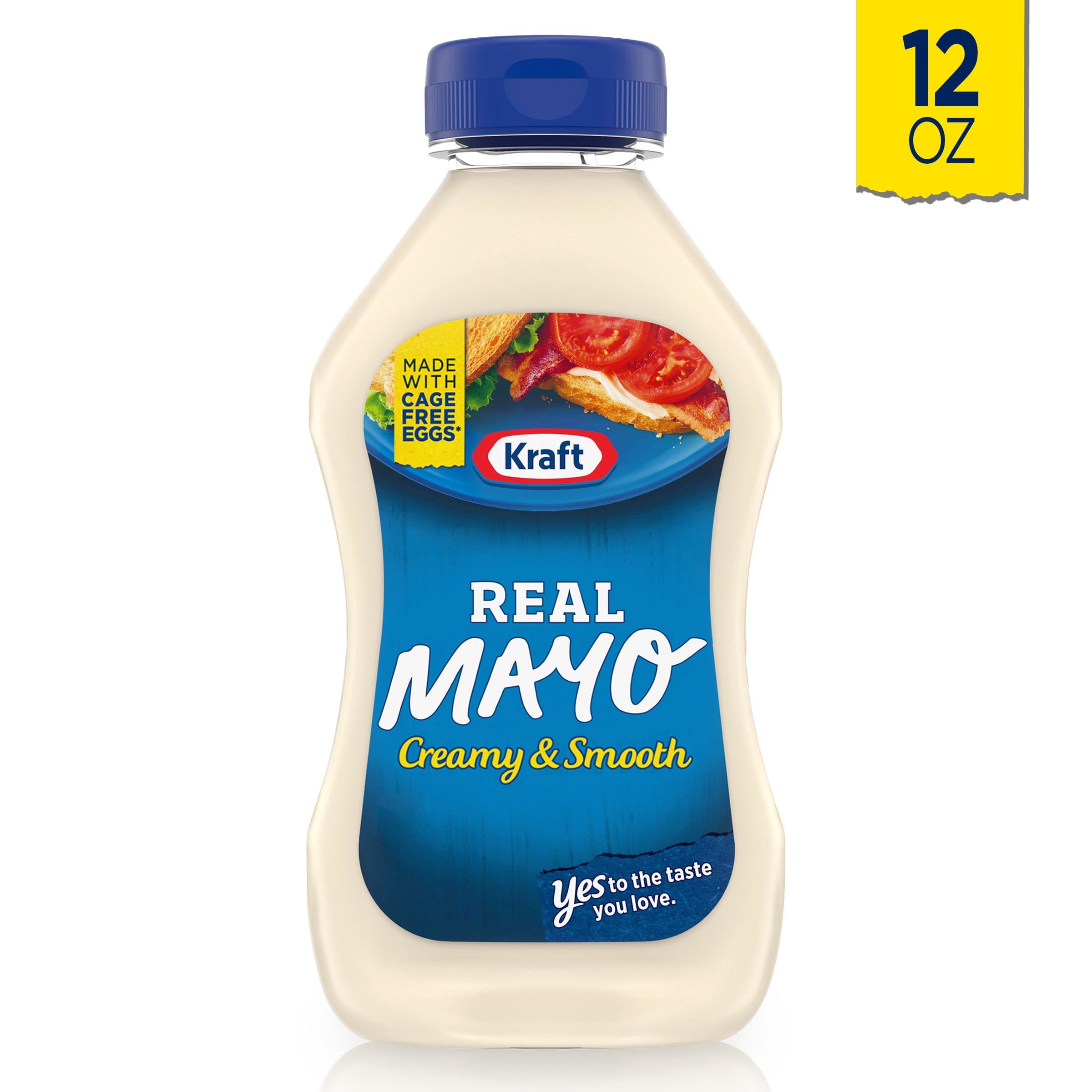 Kraft Real Mayo Creamy & Smooth Mayonnaise, 12 fl oz Bottle
