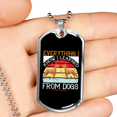 thumbnail image 2 of Everything I Know Learned from Dogs Necklace Stainless Steel or 18k Gold Dog Tag 24" Chain, 2 of 8