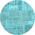 thumbnail image 1 of Ahgly Company Indoor Round Patchwork Light Blue Transitional Area Rugs, 8' Round, 1 of 4