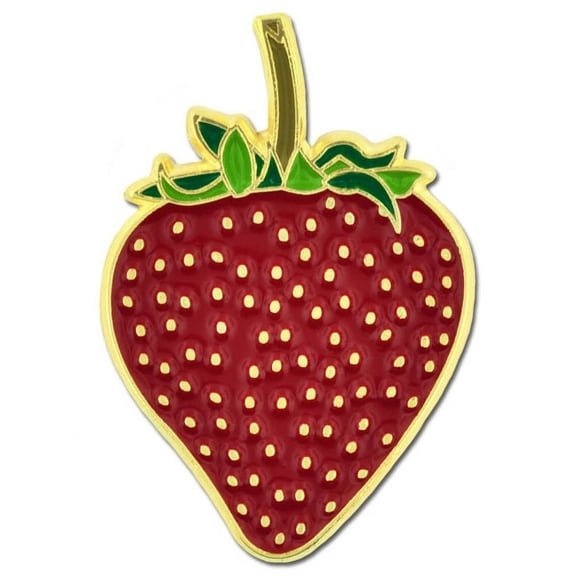 PinMart's Cute Red Strawberry Summer Fruit Detailed Enamel Lapel Pin