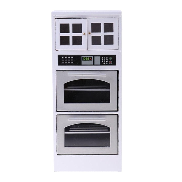 Horno microondas de cocina a escala 1/12, juguete de cocina de imitación, minimueble realista para decoración de paisajes y regalos.