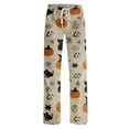 thumbnail image 4 of Halloween Lounge Pants for Women Ghost & Pumpkin Print Stretch Casual Elastic Waist Pj Pants, 4 of 5