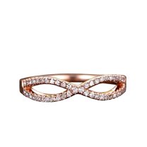 Man made diamond moissanite Diamond Wedding Band Curved Infinity Loop 0.50 Carat Sterling Silver 18k Gold Plating