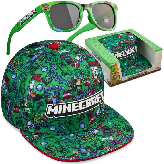 Set de Gorra y Gafas de Sol para Niños Minecraft con Protección UV