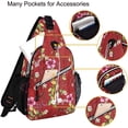 thumbnail image 2 of Mosiso Sling Backpack Outdoor Causal Daypacks Pattern Rope Crossbody Shoulder Bag For Travel Hiking, Red Periwinkle, 2 of 6