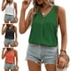 thumbnail image 1 of Blusa sin mangas con cuello en V y botones para mujer, camisa transpirable informal de verano, 1 of 7