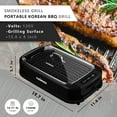 thumbnail image 3 of CUSIMAX 1500W Portable Smokeless Indoor Electric Grill – Korean BBQ Grill with LED Touch Display, Tempered Glass Lid, Nonstick Removable Plate, Black, 3 of 7