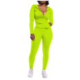 thumbnail image 1 of Pntutb moda mujer otoño dama Split 2 piezas traje deportivo conjunto Casual Color sólido traje Pntutb Pntutb-2710, 1 of 5