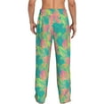 thumbnail image 3 of Picia Colorful Palm Leaves Mens Soft Woven Cotton Elastic Waistband Sleep Pajama Pant Lounge Sleep Pant With Pockets And Drawstring-Small, 3 of 9