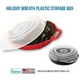 Homz 24" Seasonal Holiday Christmas Wreath Storage Box, Black (Set of 3