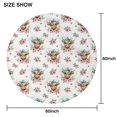 thumbnail image 6 of White Highland Cow Flower Bow Pattern Round Tablecloth 60"x60",Wrinkle Wipeable Table Cloth for Kitchen Dining Room Picnic Patio Party, 6 of 6