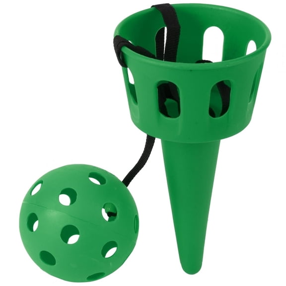 Scoop Toss Set Coordination Game Toy Scoop and Toss Ball Game Outdoor Play Toys Jumping Ball for Kids Hand Spoon Handle Catch The Ball[Green]