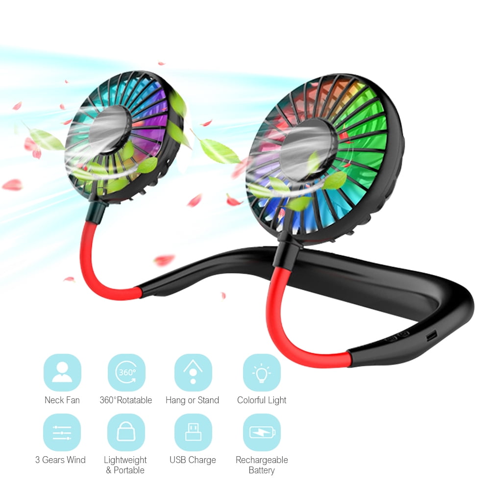 Neck Fan with Aromatherapy Mini Bendable Wearable Sports Fan Portable