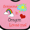 thumbnail image 4 of Inktastic Someone in Oregon Loves Me Boys or Girls Baby Bib, 4 of 4