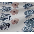 thumbnail image 6 of oneOone Viscose Jersey Medium Blue Fabric Tropical Hibiscus Floral Sewing Craft Projects Fabric Prints By Yard 60 Inch Wide, 6 of 7