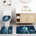 thumbnail image 4 of FMSHPON Mermaid 4 Piece Bathroom Set Shower Curtain Bath Rug Contour Mat and Toilet Lid Cover, 4 of 7