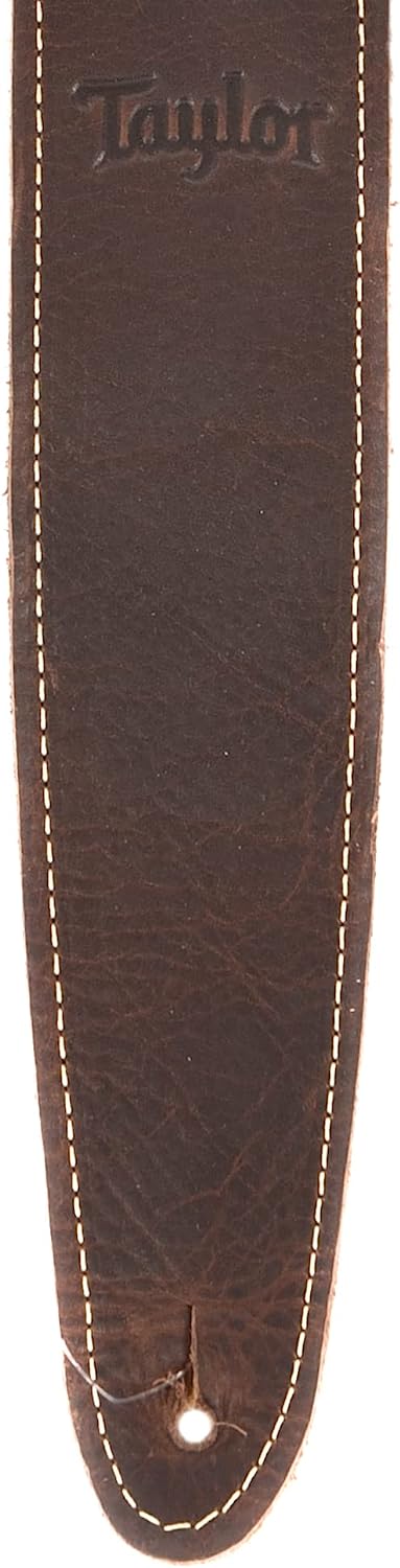 Taylor 2.5" Leather Guitar Strap - Suede Back, Chocolate Brown