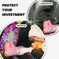 thumbnail image 4 of Naloa Colorful Tie Dye Stained Glass 3 2Pcs Anti-Kick Back Seat Cover Kick Mat, Car Seat Protector with 3 Storage Pockets, 4 of 8