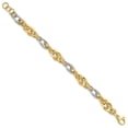 thumbnail image 2 of 14k Two-tone Bracelet Fancy 12 mm 7.5 in Yellow and White Gold Polished D/C, 2 of 5
