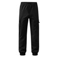 thumbnail image 5 of Ndbuld Boys Cargo Jogger Pants Elastic Drawstring Waist Multi Pockets Casual Tapered Cuffed Kids Work Trousers Black 14-15Years, 5 of 7